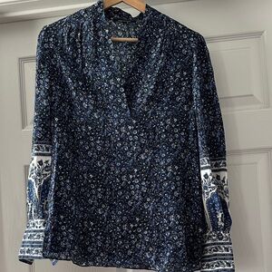 Kobi Halperin Navy Floral Blouse